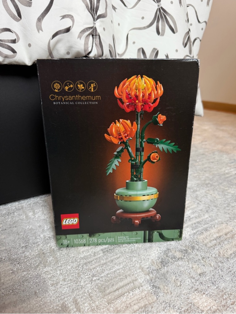 Lego Chrysanthemum with Orange and Green Blooms